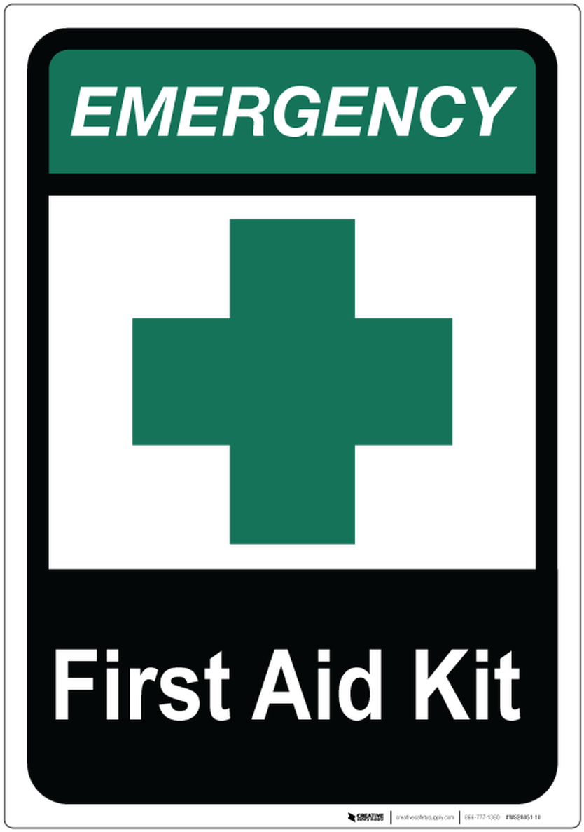 Emergency First Aid Kit Sign PNG image