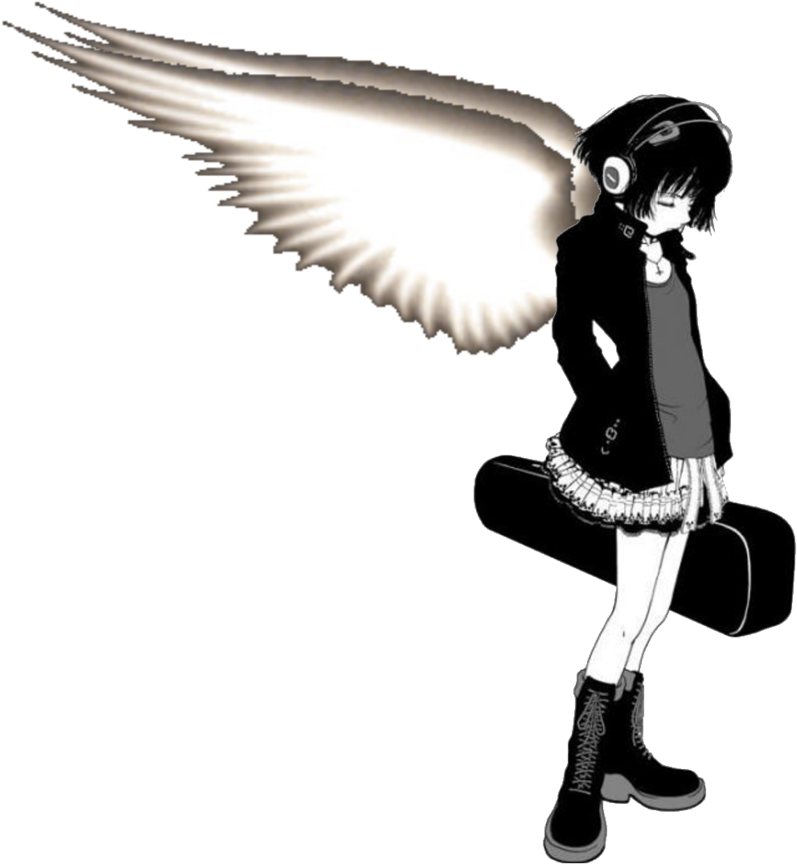 Emo Angel Anime Character PNG image