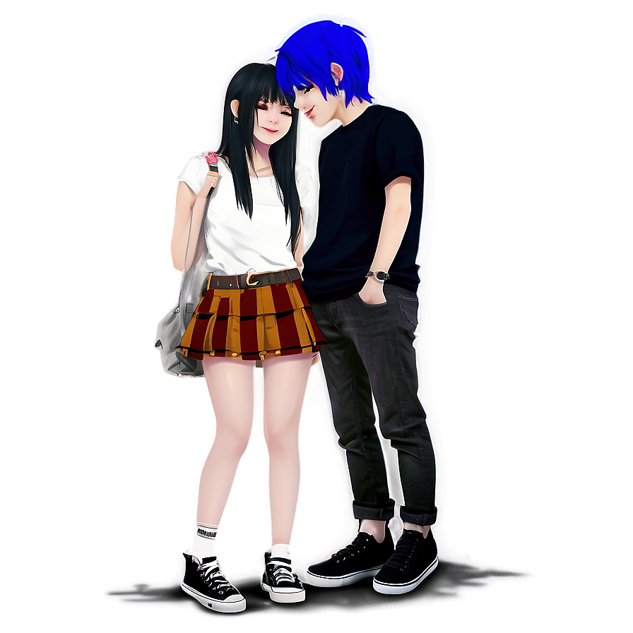 Emo Couple Art Png 05212024 PNG image