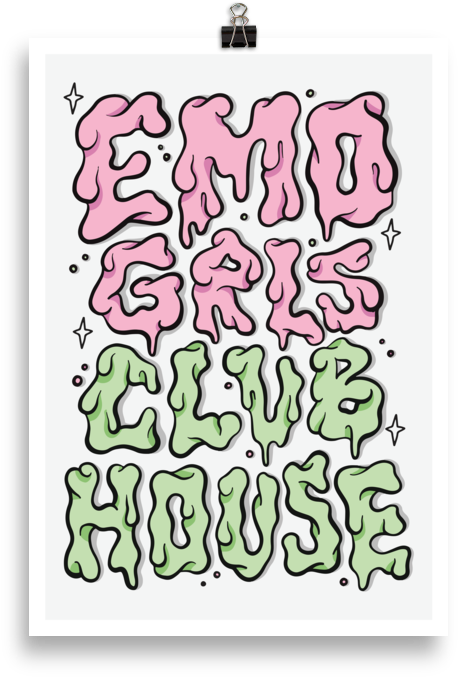 Emo Girls Clubhouse Sign PNG image