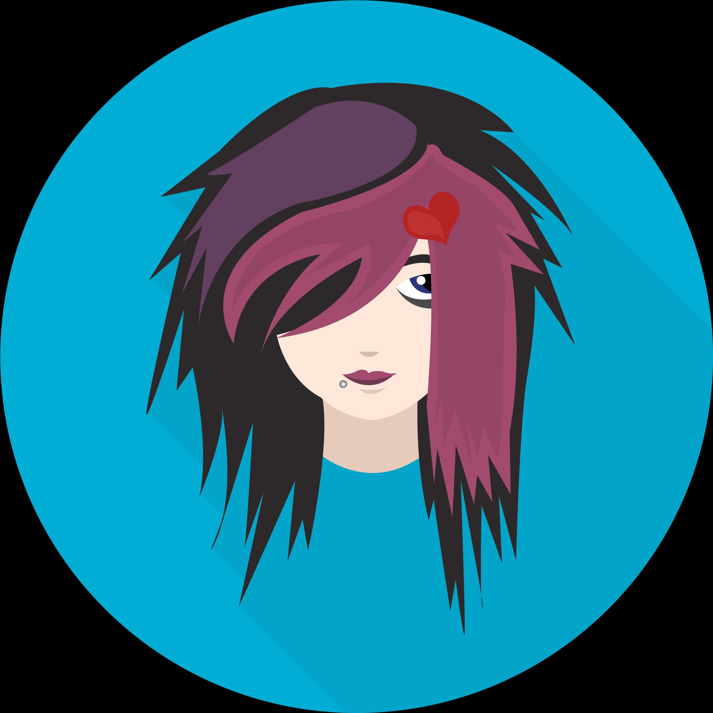 Emo Hairstyle Cartoon Character PNG image