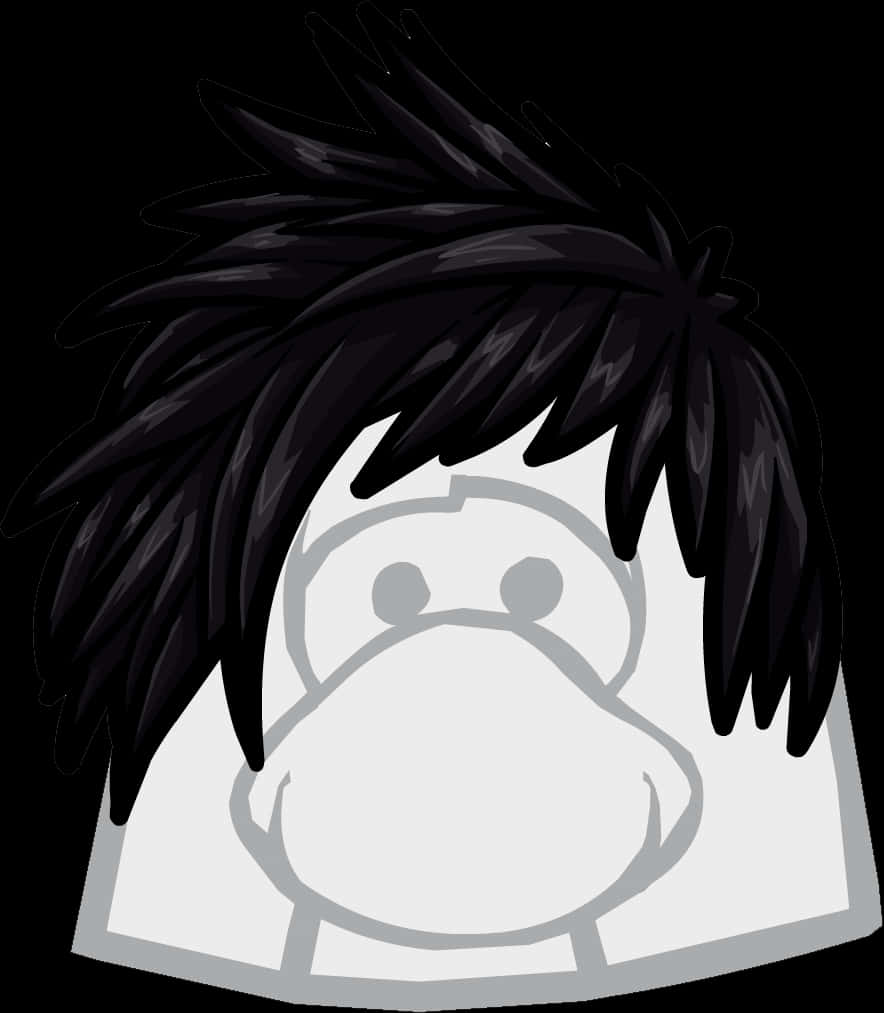 Emo Hairstyle Cartoon Character PNG image