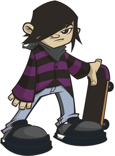 Emo Skater Character Illustration PNG image