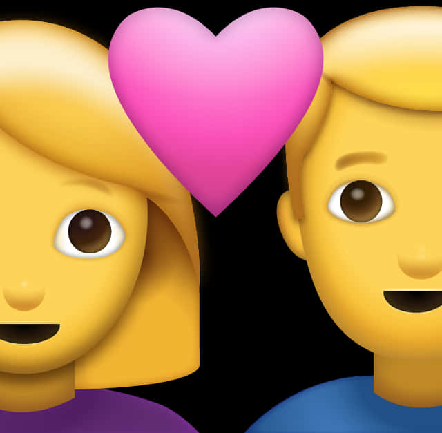 Emoji Couple With Heart PNG image