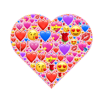 Emoji Heart Collage PNG image