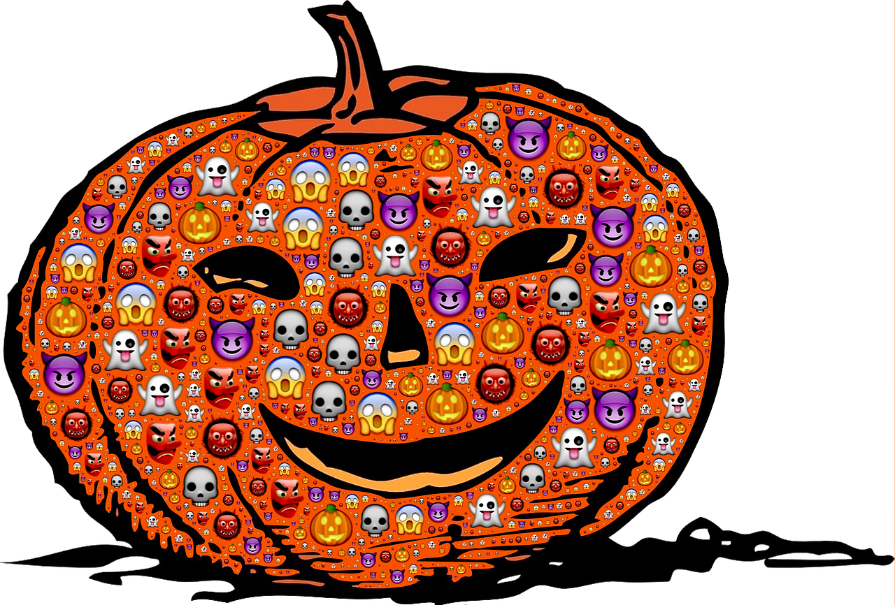Emojis Inspired Halloween Pumpkin PNG image