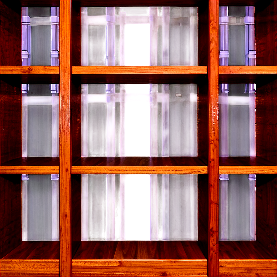 Empty Bookshelf With Doors Png 11 PNG image