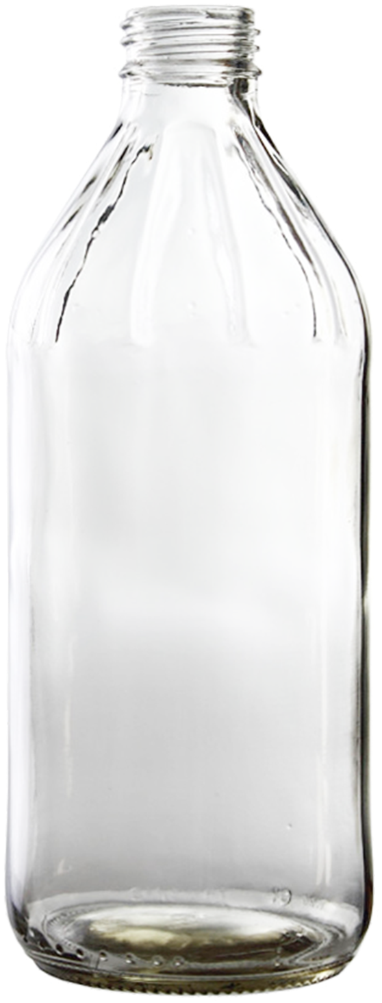 Empty Clear Glass Vinegar Bottle PNG image