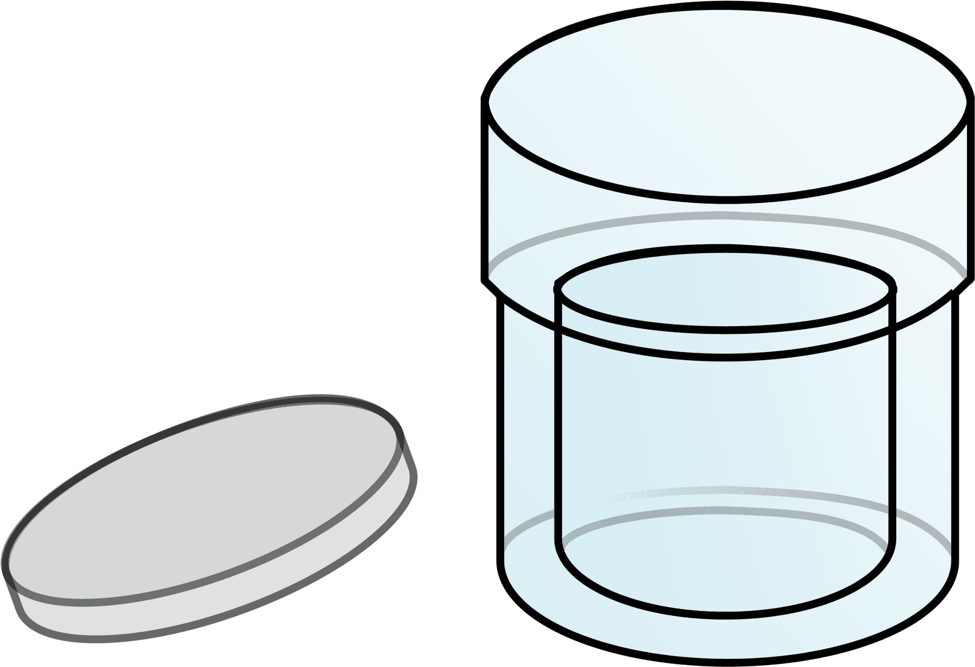 Empty Glass Beakerwith Lid PNG image