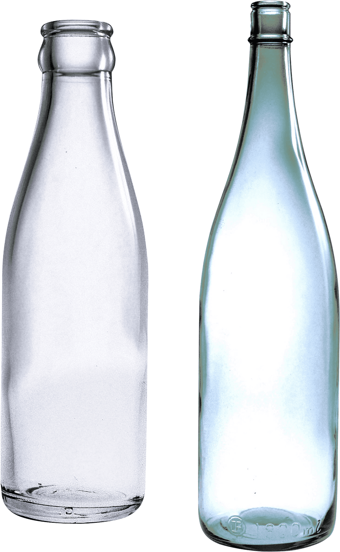 Empty Glass Bottles PNG image