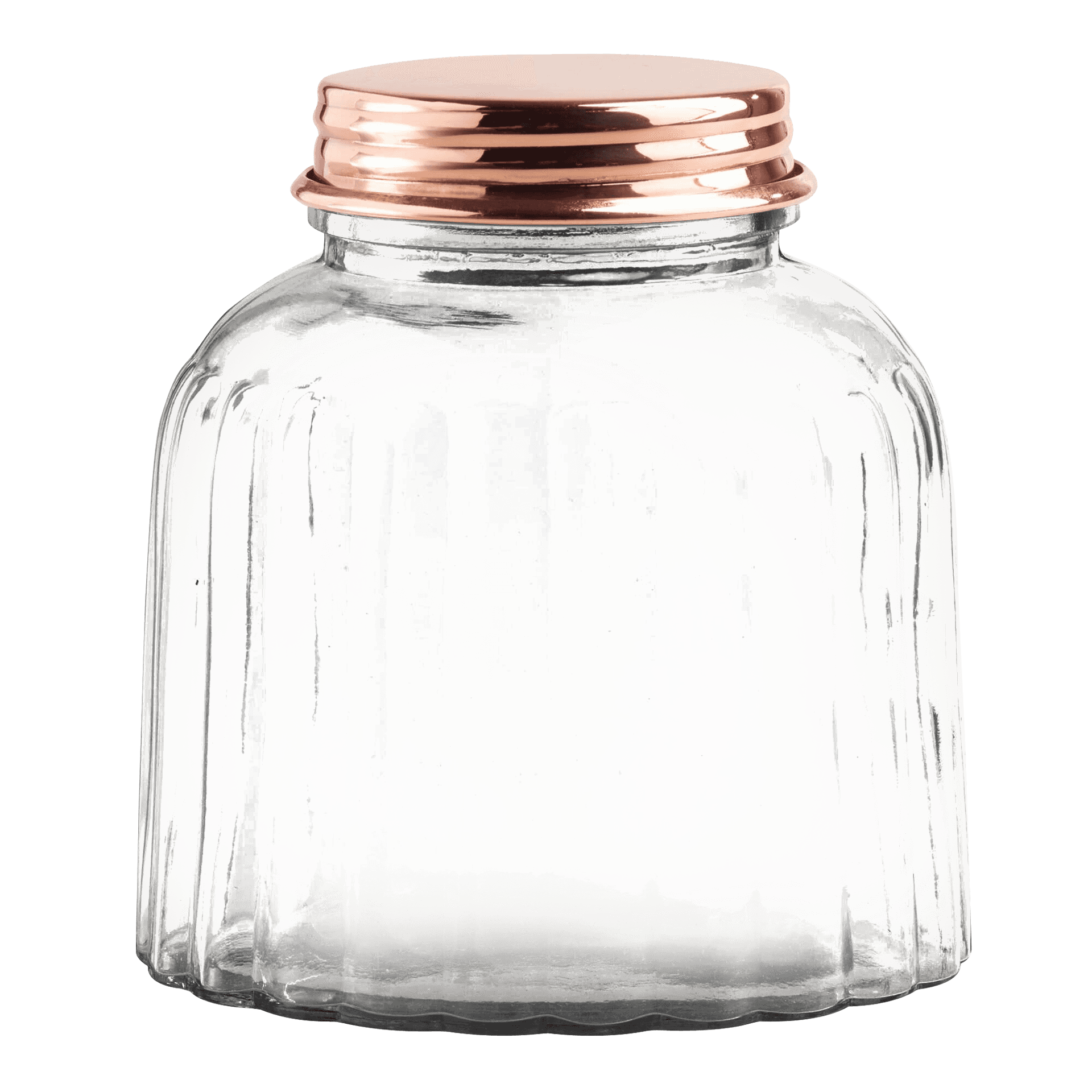 Empty Glass Jarwith Copper Lid PNG image