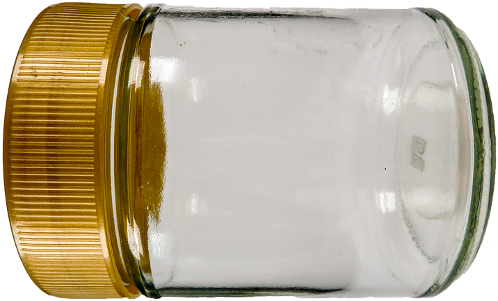 Empty Glass Jarwith Gold Lid PNG image