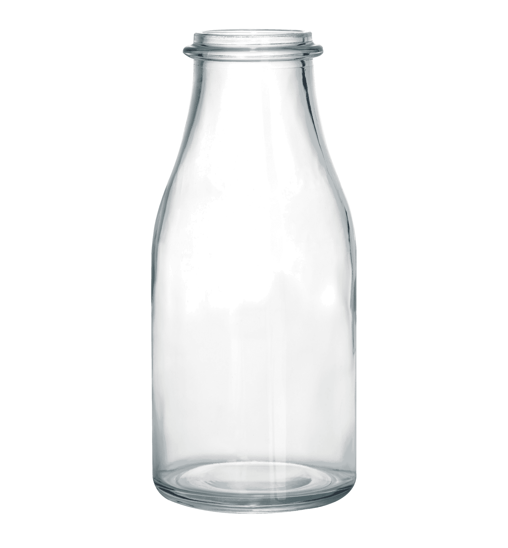 Empty Glass Milk Bottle PNG image