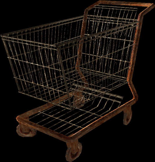 Empty Metal Shopping Cart PNG image