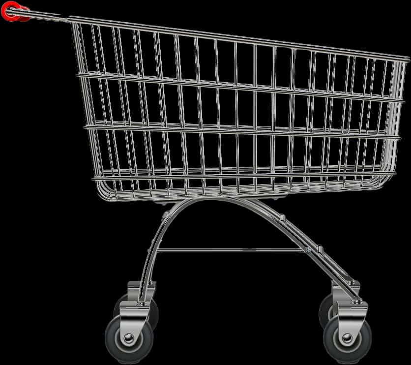 Empty Metal Shopping Cart PNG image