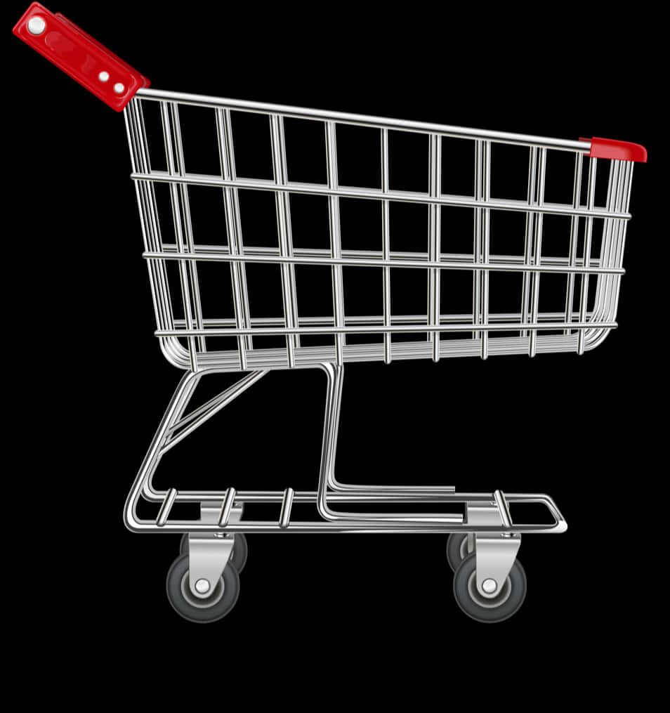 Empty Shopping Cart Black Background PNG image