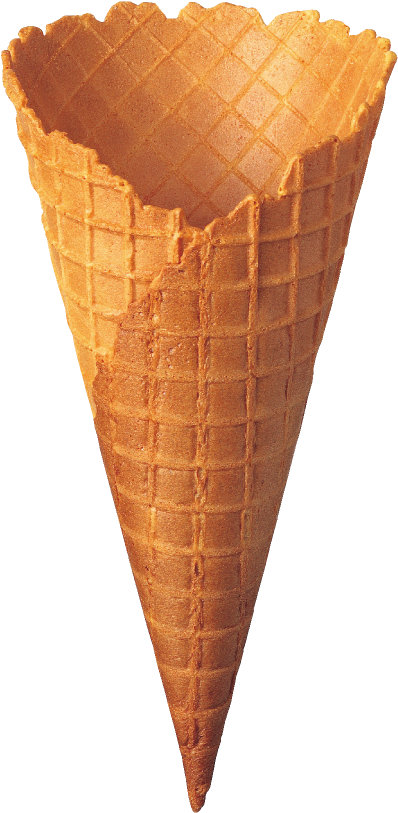 Empty Waffle Cone Standing PNG image