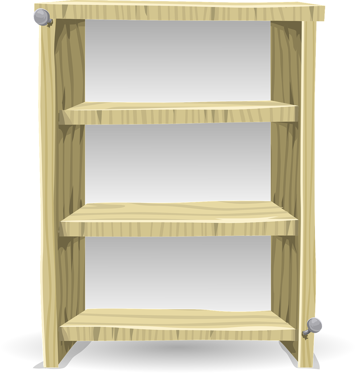 Empty Wooden Bookshelf PNG image