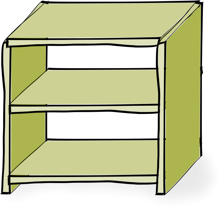 Empty Wooden Bookshelf Illustration PNG image