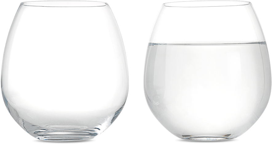Emptyand Full Water Glasses PNG image