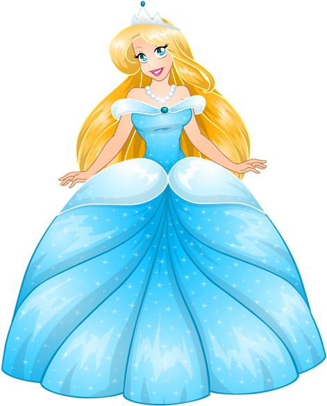 Enchanted Blue Princess Illustration PNG image