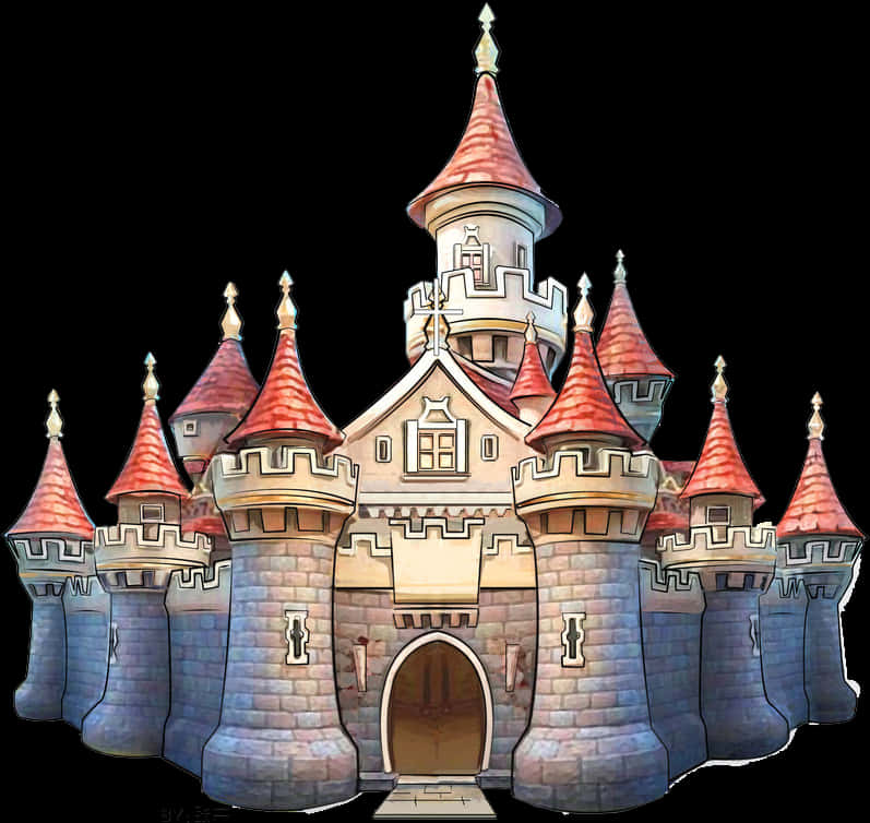 Enchanted Fairytale Castle Illustration PNG image