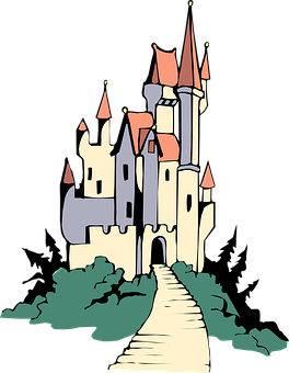 Enchanted Fairytale Castle PNG image