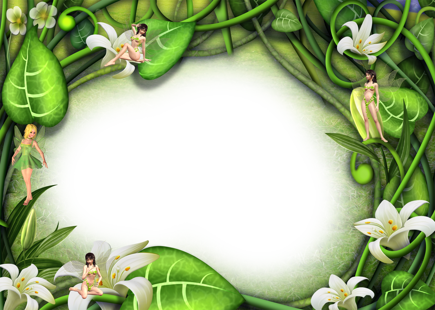 Enchanted_ Forest_ Fairies_ Frame PNG image