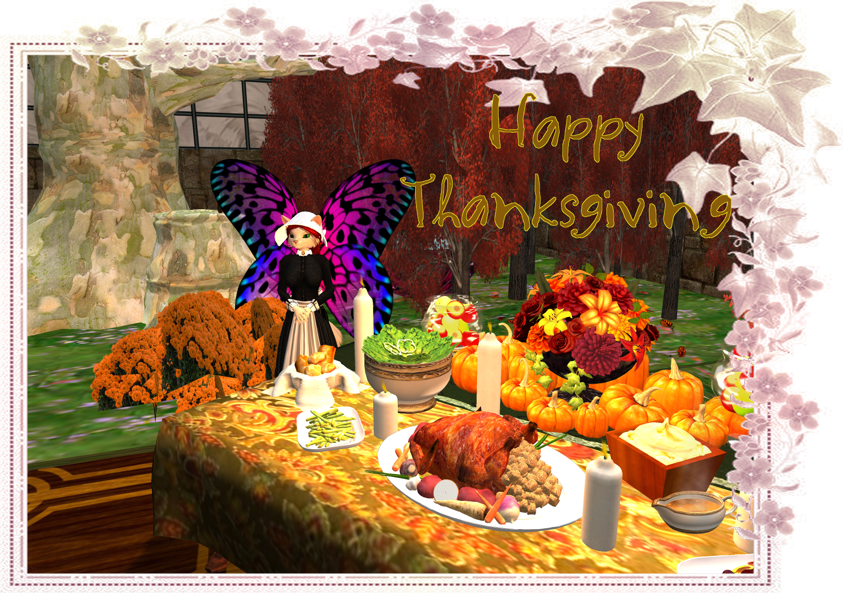 Enchanted Forest Thanksgiving Celebration PNG image