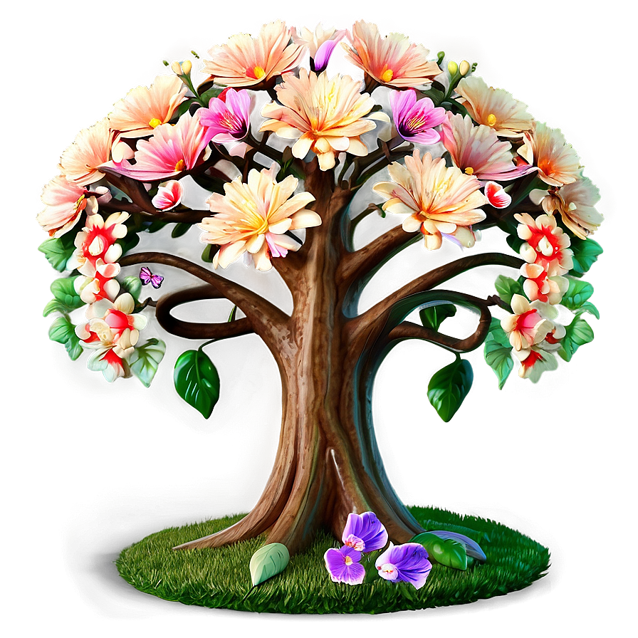 Enchanted Garden Flower Tree Png 06282024 PNG image