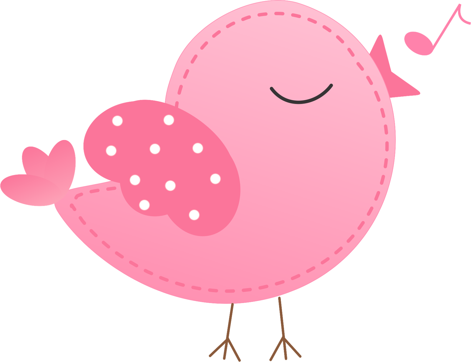 Enchanted Garden Pink Bird Illustration PNG image