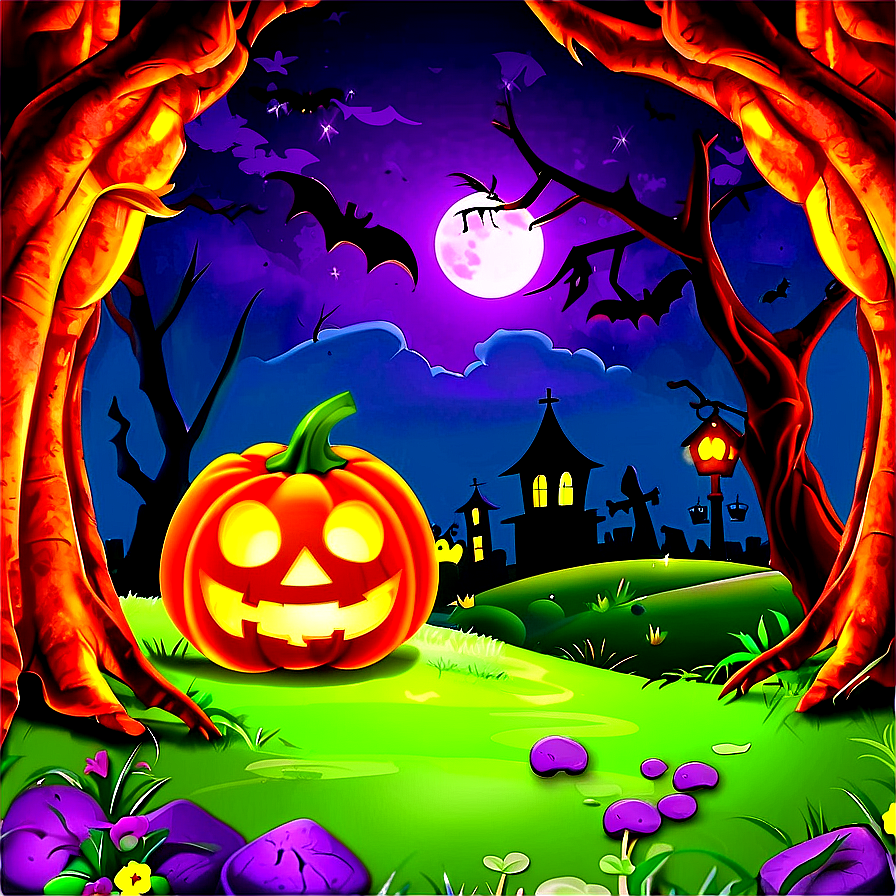 Enchanted Halloween Cartoon Night Png 1 PNG image