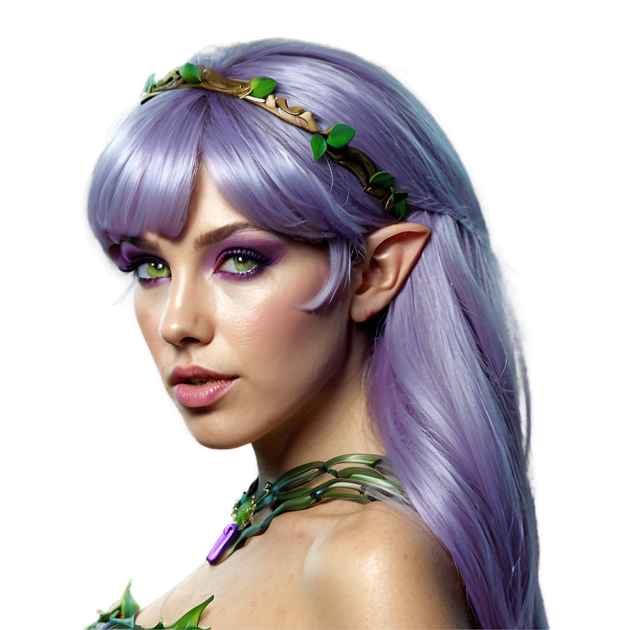 Enchanted Purple Hair Forest Elf Png 2 PNG image