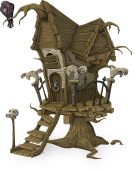 Enchanted Treehouse Illustration PNG image