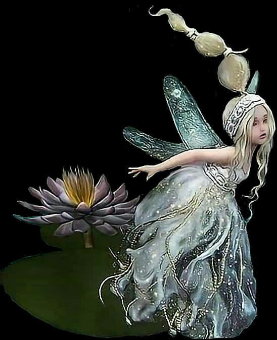 Enchanted Water Lily Fairy PNG image