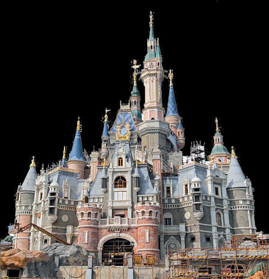 Enchanting Castle Under Construction PNG image