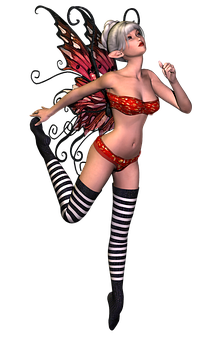 Enchanting Striped Fairy PNG image