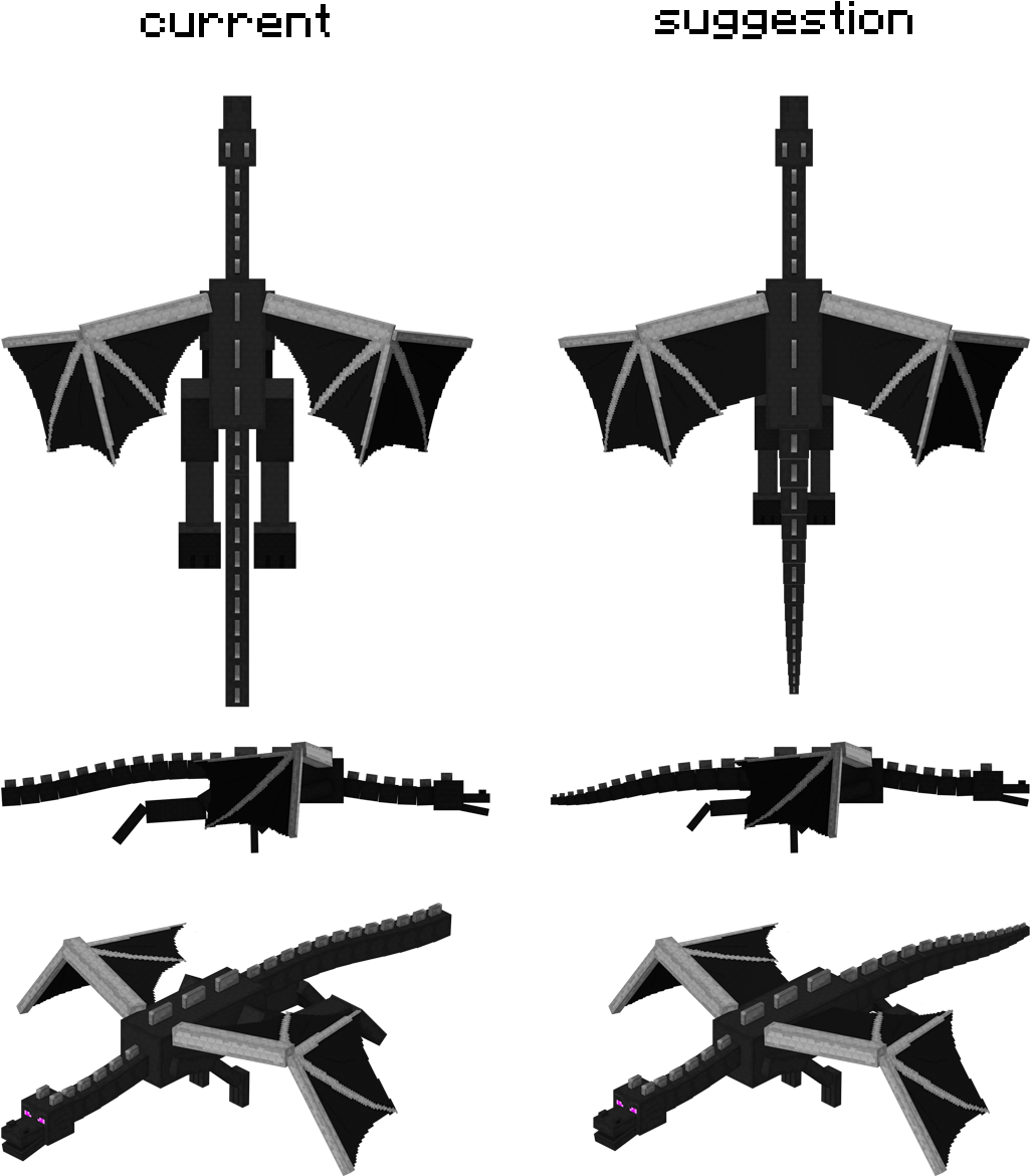 Ender Dragon Model Comparison PNG image