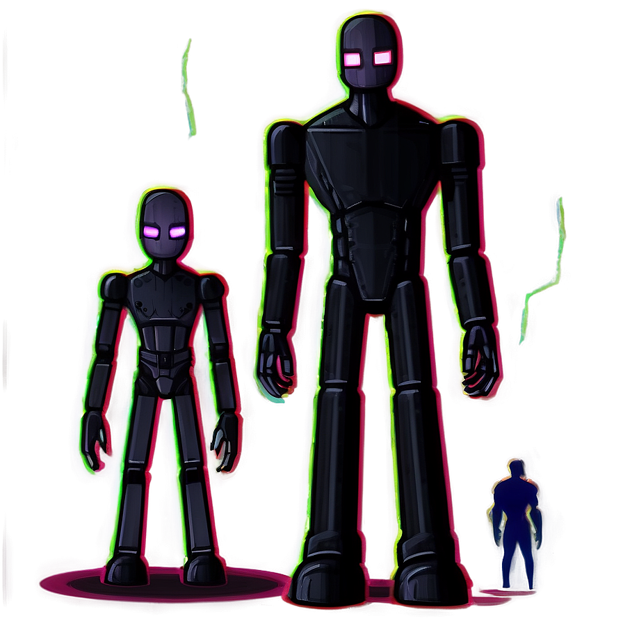 Enderman Family Portrait Png Mer PNG image