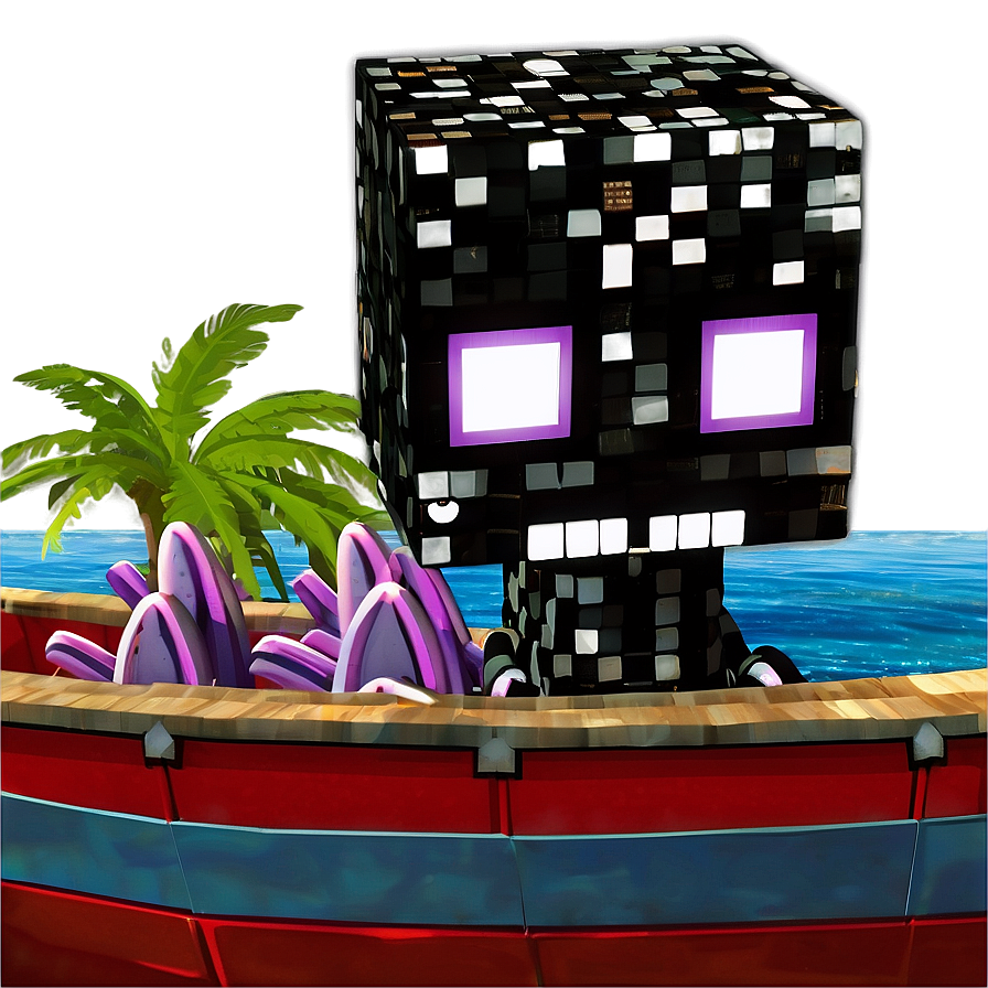 Enderman In Boat Sailing Png 43 PNG image