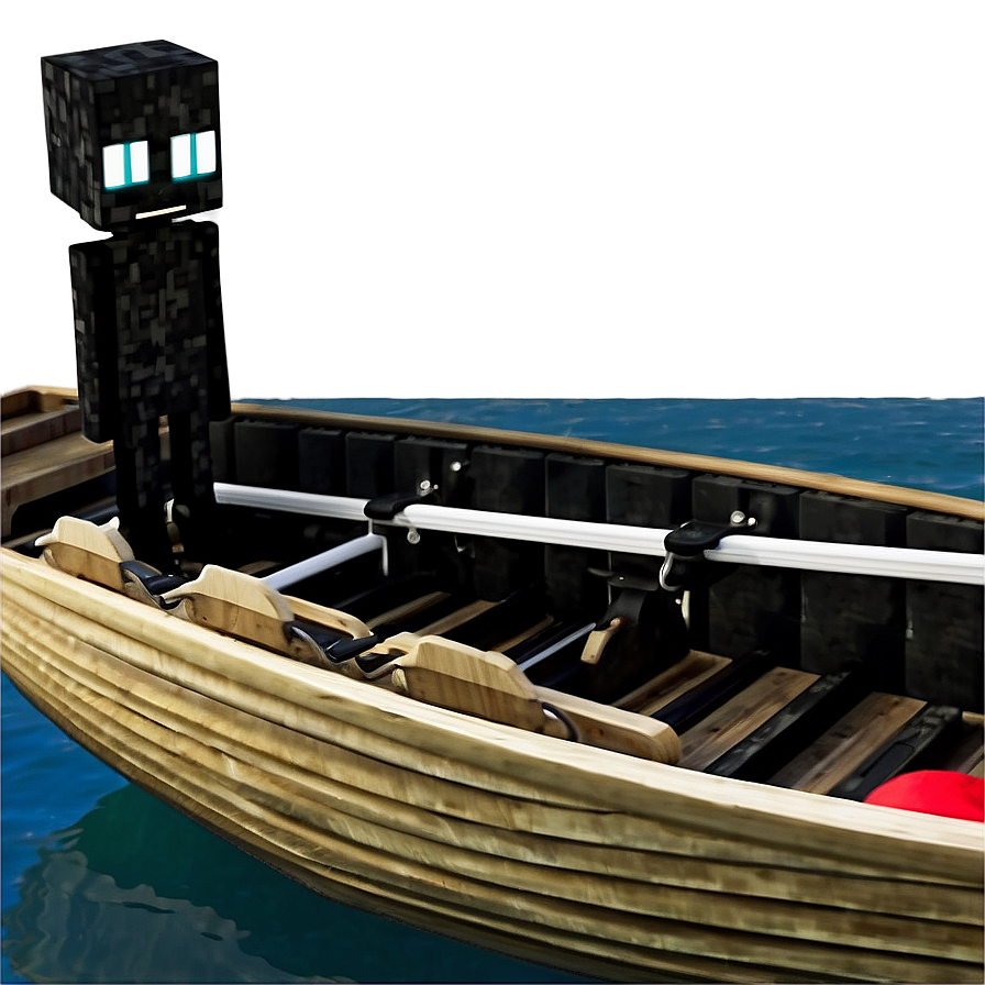 Enderman In Boat Sailing Png Cml29 PNG image