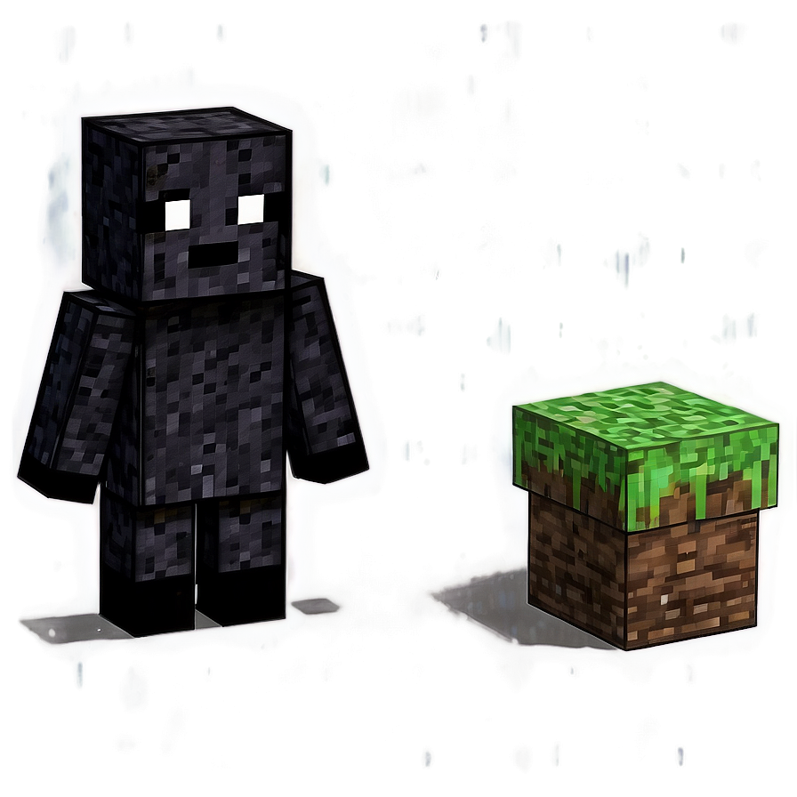 Enderman In Minecraft Village Png Qig95 PNG image