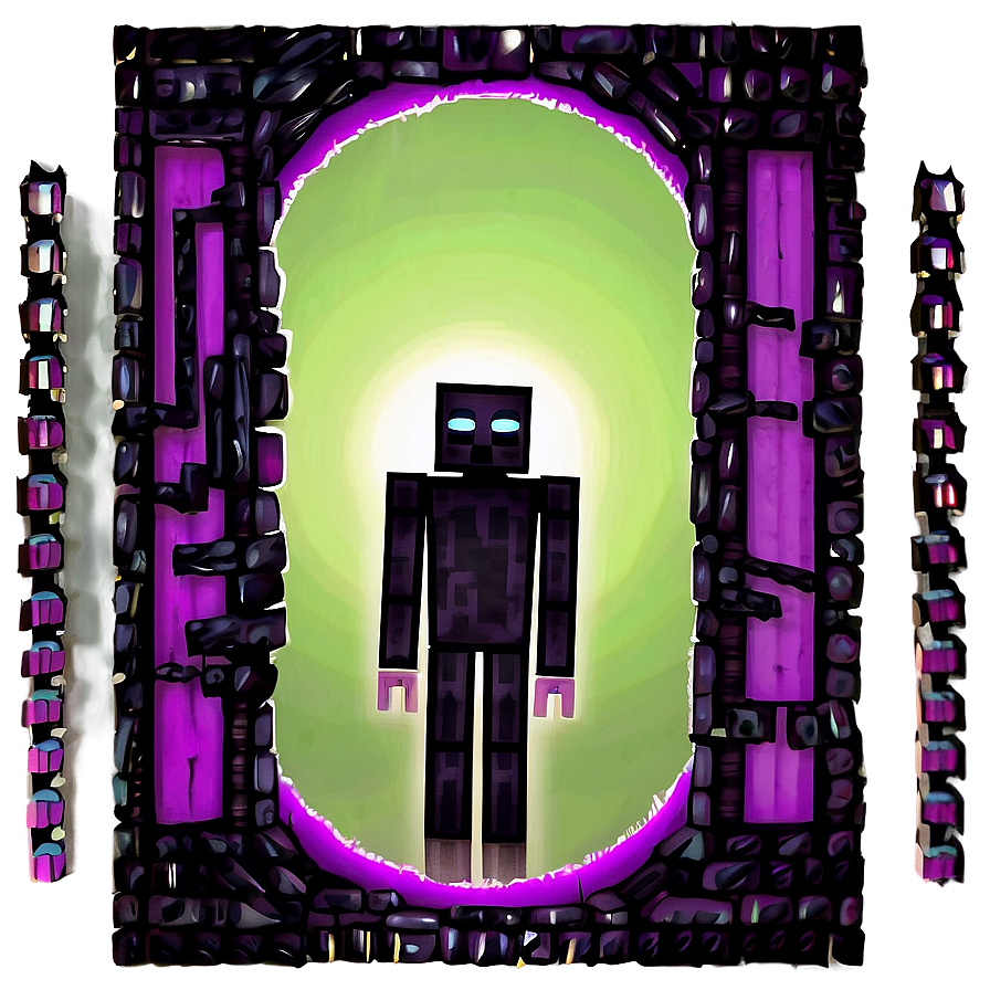 Enderman In Nether World Background Png Bxx PNG Image