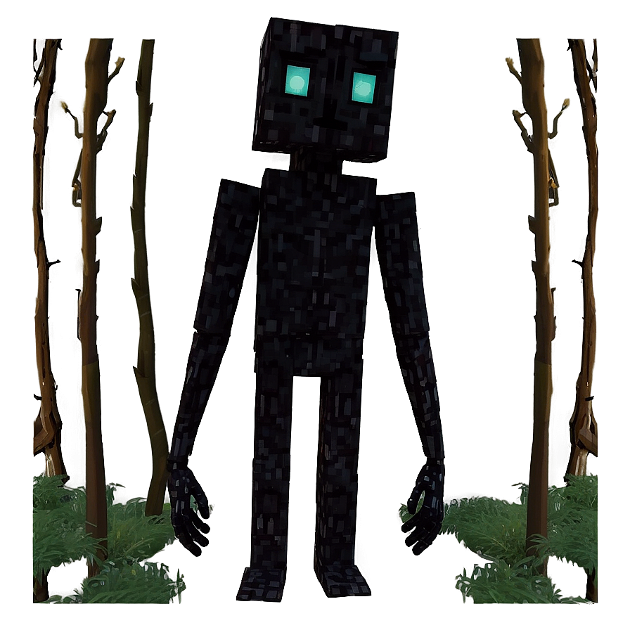 Enderman Teleporting In Forest Png Glf PNG image