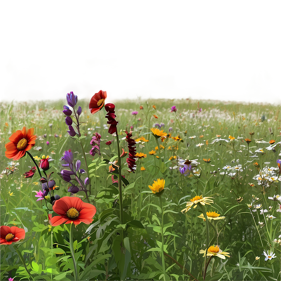 Endless Wildflower Field Png Cig35 PNG image