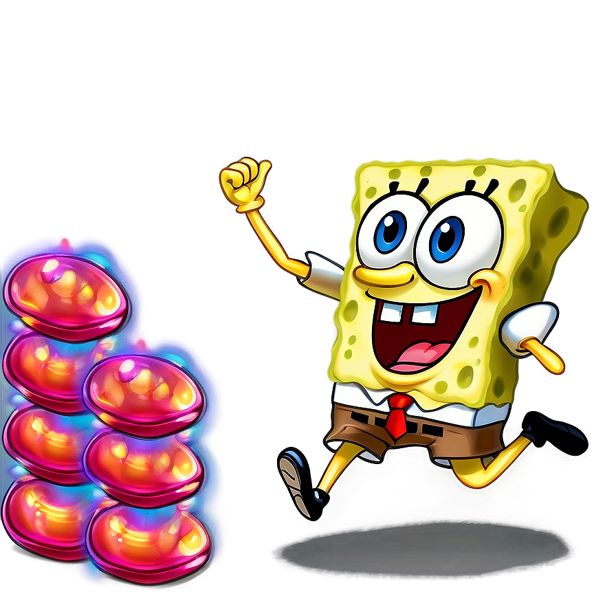 Energetic Spongebob Running Png 06282024 PNG image