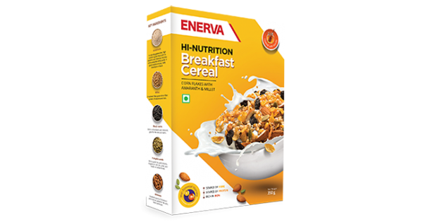 Enerva Hi Nutrition Breakfast Cereal Box PNG image