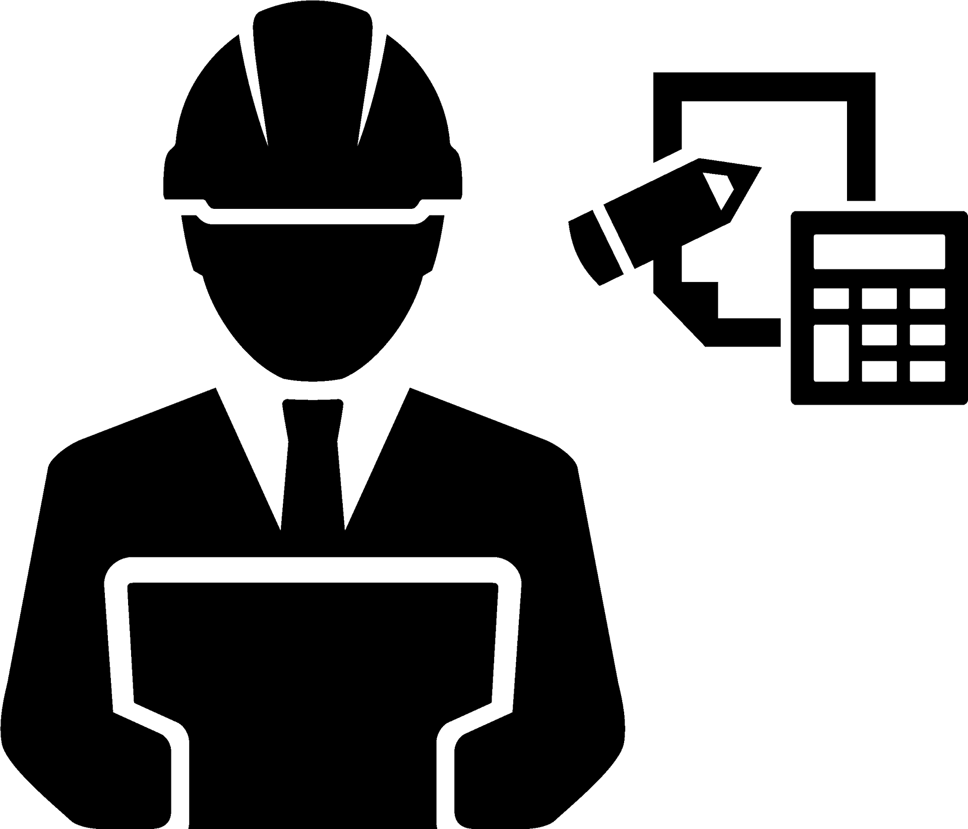 Engineer Iconwith Toolsand Calculator PNG image