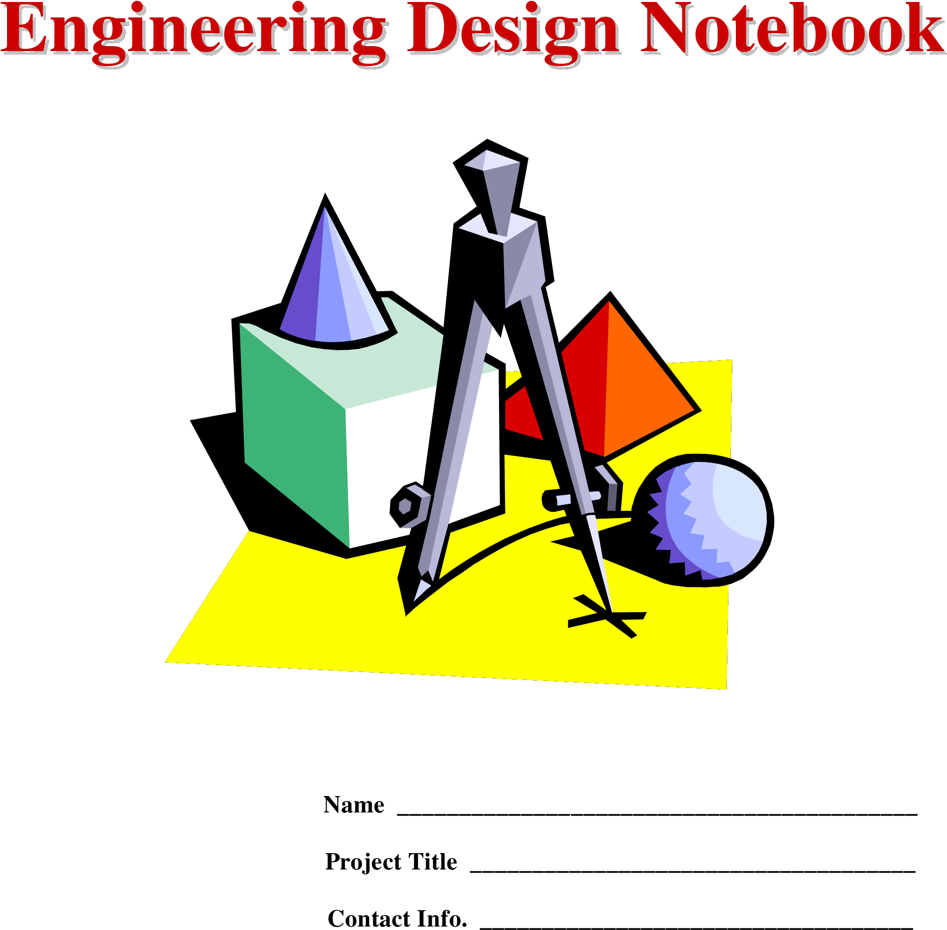 Engineering Design Notebook Cover PNG image