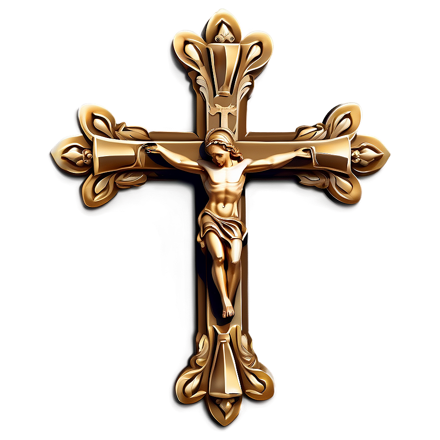 Engraved Catholic Cross Motif Png Urk PNG image